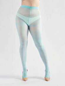 1条女士纯色多巴胺灵感彩色连裤袜，性感时尚高弹透明连裤袜，大码显瘦，弹力不紧绷，多种颜色可选，舒适