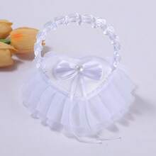 Satin Ring Box Wedding Ring Props Heart Shaped Rose Box With Handle Lace Ring Box - Multicolor - View 7