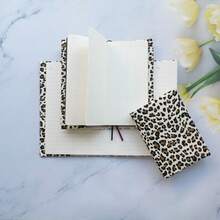 1PC A5/A6 Leopard Print Cloth Book Cover, Planner Case Cover Protective Shell Journal Cover Protector Office Stationery Supplies, Give Away 1 Sheet Fabric Index Stickers