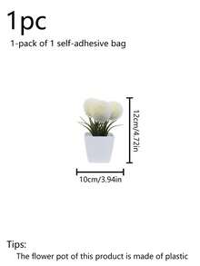 1pc/6pcs Artificial Mini Succulent Potted Plants, Suitable For Home Table Centerpiece, Office Bookshelf Windowsill, Wedding Party Decor