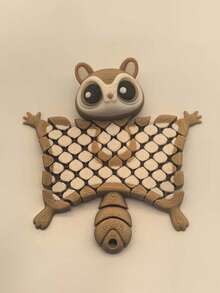 3d Printed Flying Squirrel Keychain - Cute Sitting/Resting Pose Expressive Eyes Lightweight Backpack Accessory And Pet Lover Gift Available In Multiple Colors (Dark Brown/Light Brown) Phone Accessories - Multicolor - View 7