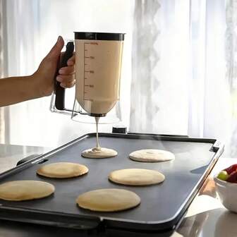 Dispensador separador de masa de magdalenas, embudo manual medidor, herramienta de cocina ahorradora de espacio para magdalenas, pasteles y panqueques