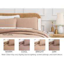 Full/Queen Quilt Bedding Set, Microfiber Quilts Queen Size, Coverlet, Stain & Pet Hair Resistant Bedding, Full Size Bedspread With 2 Pillow Shams, Bone, 2025 - 05 - 腮紅 - 查看 3