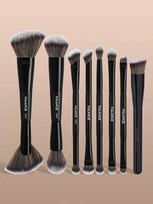MAANGE 4/8/12pcs Professional Efficient Makeup Brush Set, Includes Foundation Brush, Blush Brush, Powder Brush, Contour Brush, Highlighter Brush, Eye Shadow Brush, Concealer Brush, Face Brush. Soft And Comfortable, Suitable For Home Or Travel. The Foundation Brush Is Ideal For Liquid Foundation, A Great Gift For Women And Girls. The Set Includes: Foundation Brush, Concealer Brush, Blush Brush, Contour Brush, Blush Brush, Bronzer Brush, Powder Brush, Etc. - Black - View 14