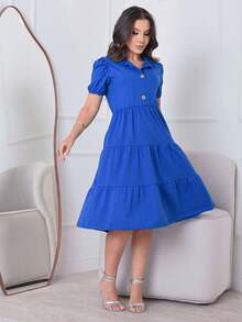 Milimetrica Women Long Dresses - 寶藍色 - 查看 1