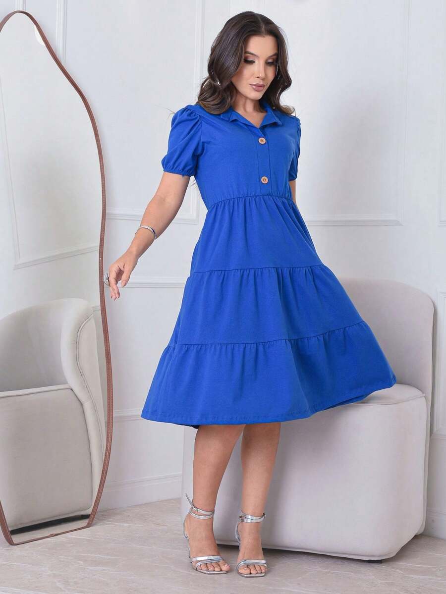 Milimetrica Women Long Dresses - 寶藍色 - 查看 1