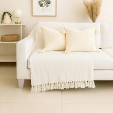 Handmade Decorative Sofa Throw Blanket, XGG Giant Size, Protective Cotton - White - View 1