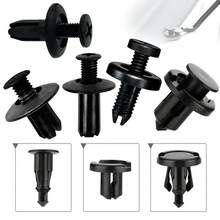 Fit For 6MM 7MM 8MM 9MM 10MM Hole Auto Clips Bumper Fasteners Black Plastic Automotive Screw Retainer Clip Car - Black - View 2