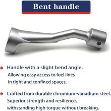 EstiloLlave de tuerca de inyección de combustible de 19 mm con cuadradillo de ½", línea de inyección de 12 puntos, llave de tuerca acampanada tipo abierto para motor diesel Mercedes-BenzVersión mejorada