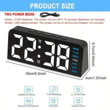 1pc LED Modern Multi-Function Digital Alarm Clock Ambiance Light With Adjustable Brightness, Date Display And USB Power Supply, Dual Alarm Clock Display - Stylish Rectangular Design For Bedroom And Living Room Decor, Bedroom Alarm Clock ( No Battery, Battery Only Memory Function ) Gifts Birthday Graduation Digital Clock Bedroom Decor Dormitory Decor Back To School School Decor School Surprise Home Decor School Supplies