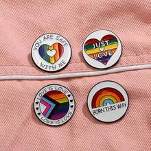Pride Pins Outfits For Women Lgbtq Pins Gay Bi Ally Rainbow Lapel Pin Rainbow Flag Brooch Decoration For Clothes Bags Accessories{Inchcolor_nameinch:InchD1-4pcsinch} - D1-4件 - 查看 8
