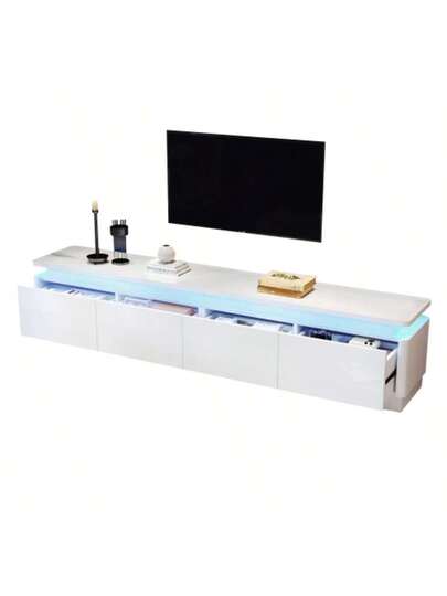180 34 40 Cm TV St Drawers, Cabinet LED Lighting, High Gloss Sideboard Table, Drawer Unit, TVs Up To 80 Inches, Wit view 8
