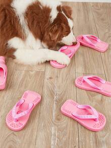 1 Slipper-Shaped Puppy Bite Toy (Suitable For Small Dogs And Puppies), Small Dog Toys Are Small, Used For Grinding Teeth, Cleaning Teeth, Playing And Companionship, Only Suitable For Pets, Bite-Resistant Toys, Pet Products, Pet Toys, Puppy Bite Toys, Slipper-Shaped Toys, Puppy Tooth Cleaning Toys, Shepherd Toys, Silicone Slipper Toys, Silicone Slipper Bite-Resistant Toys.