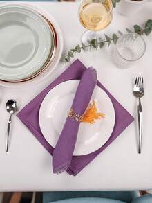 6pcs Ramadan Napkin Ring, Carnival Napkin Ring, Metal Napkin Ring Holder Suitable For Eid Al Fitr Parties, Ramadan Holiday Table Decoration (Silver, Gold, Rose Gold) - Multicolor - View 5