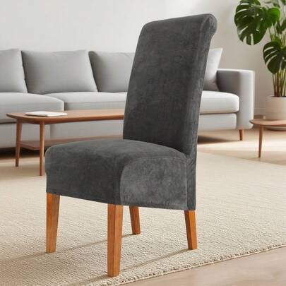 XL Dining Chair Covers Stretch Jacquard High Back Elastic Chairs Slipcovers For Living Room Kitchen Machine Washable