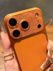 Miếng dán bảo vệ ống kính camera cao cấp, sáng bóng, tương thích với iPhone 17Pro Max 17Pro 16 15 14 Pro Max, kính cường lực chống rơi vỡ. - trái cam - Xem 5