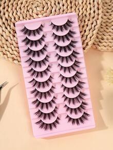 MAGEFY Zestaw 10 par puszystych sztucznych rzęs 3D – kocie oko i naturalny wygląd, bardzo grube 0,07 mm, skręt C i D, długość 13-15 mm, przyjazne dla początkujących, wielokrotnego użytku sztuczne rzęsy, zestaw naturalnych sztucznych rzęs, wakacje na plaży, wyjazd kempingowy, wesele i codzienne spotkanie w klubie