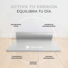 MUUK FITNESS Tapete de Yoga Foamy Antideslizante 150 x 59 cm | Esterilla Ligera de 8 mm con Correa de Transporte| Almohadilla para Rodillas y Codos | Material EVA Resistente, Ligero y Cómodo | Ideal para Ejercicio en Casa, Gimnasio, Parque, Viajes, Meditación y Estiramientos - Gris Claro - Ver 10