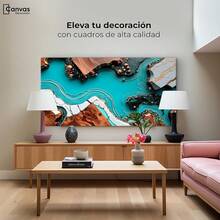 La revolución del lienzo |       Impresión de Pintura Decorativa en Lienzo |       abstracto |       Fusión artística |       Decoración de interiores |       Adecuado para Sala de Estar, Comedor, Dormitorio, Oficina Cuadro (140 x 70 cm, Panorámico) - 200 x 100 cm - Ver 3