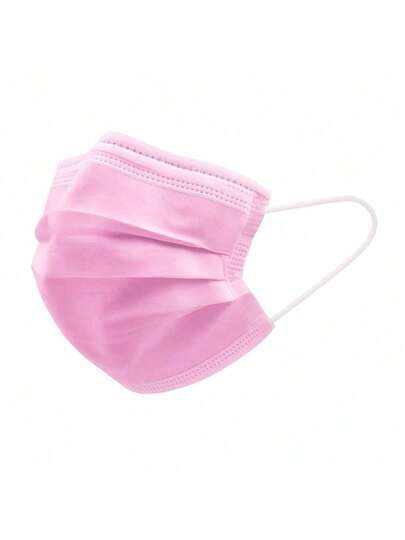 Pacote de Máscara Adulta Descartável Tripla TNT Ajustável 50 Unidades Colorido