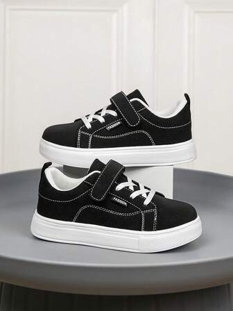 Kids' Casual Sports Shoes - Comfortable Lining, Simple Letter Decor, Soft Sole Shock-Absorbing Running Shoes, Suitable For Boys And Girls All Seasons, Wear For School, Running, Playing, Flat Sole Sneakers