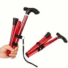 5-Section Folding Ultralight Adjustable Telescopic Trekking Poles, Suitable For Hiking, Walking, And Assisting The Elderly; Durable Mountaineering Accessory; Outdoor Walking Aid. - 棕色 - 查看 9