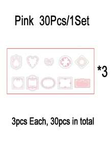 30PCS Pink Lace Edged Notes, Gift Cards, Message Cards, Synthetic Paper, Handwriting Diary Supplies, Scrapbooking Materials, Craft Paper Cards, Thank You Note Stationery Set For Graduation And Back To School Season, 1PC - Multicolor - View 12