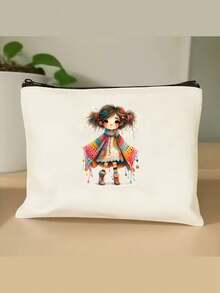 1 szt. Jednostronna, zabawna i urocza torba do przechowywania kosmetyków i leków z nadrukami małych dziewczynek – pełni funkcję torebki, kosmetyczki, piórnika i torby na prezenty. Ten niezbędny gadżet na sezon ślubny, ukończenie szkoły i inne uroczystości to idealny prezent dla matek, córek, nauczycieli i przyjaciółek.