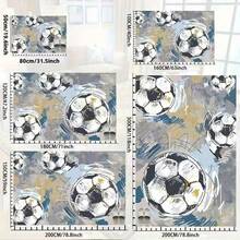 1 Stück Sportthemen Teppich mit Fußball- und Basketball-Mustern, geeignet für Kinderzimmer, Wohnzimmer, Schlafzimmer, waschbar und strapazierfähiger Teppich für Innen und Außen