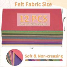 12 rollos de 8x 35 pulgadas, 1, 4 mm de grosor, hoja de tela de fieltro suave, 12 colores surtidos de la serie Morandi paquete de fieltro, para manualidades, costura, cuadrados, parches no - Multicolor - Ver 4