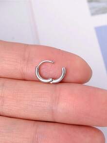 6 piezas Pendientes de aro pequeños y medianos chapados en oro de 18K, no se oxidan, pendientes de aro clásicos redondos para mujer y hombre, anillos para la nariz, perforaciones en la oreja, cartílago, concha, lóbulo, etc. Juego de pendientes de aro apilables de 6/8/10/12 mm - 6 pendientes de aro de acero inoxidable - Ver 10