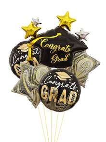 1 Set Graduation Balloon Bouquet Party Backdrop Photo Props Doctoral Cap Decoration - Multicolor - View 11