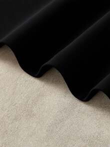 女士纯棉长袖T恤，宽松中长款黑色上衣，适合秋冬季叠穿 - 黑色 - 查看 5