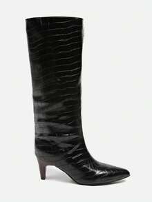Giày bốt cao gót Kitten Heel bằng da lộn màu nâu mới cho mùa thu/đông, đa năng, giày cao gót Kitten Heel - màu đen - Xem 4
