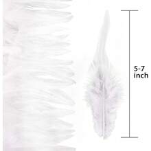 100根5-7英寸白色公鸡羽毛，手工制作，带鞍形夹，适用于婚礼、家庭聚会、捕梦网和DIY工艺品 - 白色 - 查看 9