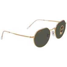 Ray-Ban Jack Green Geometric Unisex Sunglasses RB3565 919631 53 |  | Men Sunglasses - vàng đánh bóng - Xem 2
