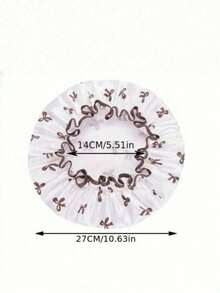 1个防水双层蝴蝶结浴帽，弹性浴帽，成人厨房防油帽，浴室吹干帽，可调节松紧带，适用于洗脸、吹干头发、化妆、烹饪、洗发，可重复使用，带松紧带，圣诞节、母亲节礼物、返校用品 - 彩色 - 查看 9