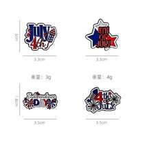 1-4Pcs  Day Badge Pins Brooch For Men Women 4th Of July White Blue Red USA American Flag Lapel Pins American Star Pins Patriotic Brooch Jewelry{Inchcolor_nameinch:Inch4Pcsinch} - 4pcs - 查看 3