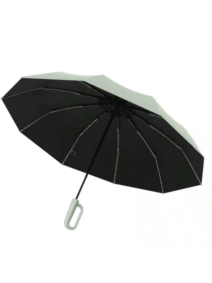 Paraguas automático con armazón entrelazado [doble varilla reforzada] 10 varillas - Verde claro