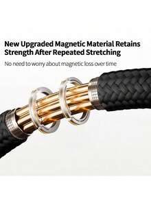 Cablu de încărcare rapidă magnetică DL58 certificat MFi. Corpul cablului împletit de înaltă rezistență rezistă la îndoire. Acceptă încărcare rapidă PD stabilă și transmitere de date. Compatibil pe scară largă cu dispozitivele Apple și Huawei. Negru.