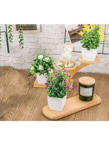 Bộ 2/4 món đồ trang trí hoa và cây xanh nhân tạo, bao gồm các cây giả nhỏ và hoa trang trí nhiều màu sắc trong chậu, lý tưởng để trang trí bàn trong nhà, lan can hành lang, tăng thêm vẻ đẹp thẩm mỹ. - Nhiều màu - Xem 6