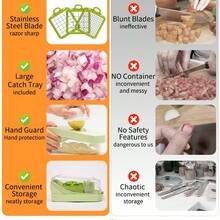 New Multifunctional Vegetable Cutter, Carrot Shredder, Potato Slicer & Dicer, Kitchen Tool - White - View 5