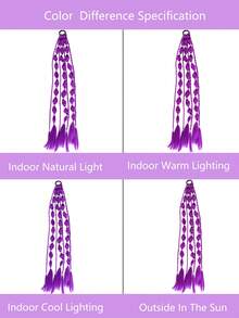 24 Inch Lantern Bubble Ponytail Extension - Synthetic Wigs Woven Elastic Band, Party, Halloween Style Rainbow Ponytail Suitable For Girls, Children, Daily Wear And Holidays - Multicolor - View 7