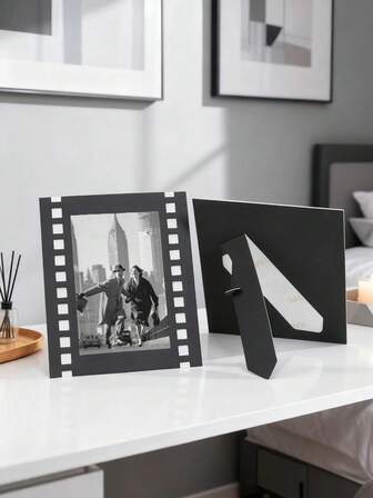 5/10pcs Retro European & American Style Paper Photo Frames - 4x6 Inch, With Stand, Rectangular Black Film Frame, Horizontal/Vertical, Creative Home Bedroom Living Room Tabletop And Wall Decor