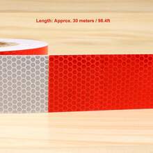 Cinta Reflectante Al Aire Libre Rojo Blanco Impermeable Autoadhesivo  Reflector de PrecaucióN Conspicuidad Punto Cinta Para Coches Remolques - 1 - Ver 4