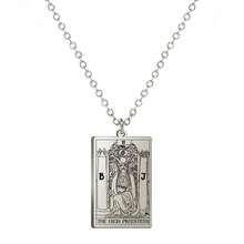 TEAMER Stainless Steel Tarot Cards Necklace Vintage Tarot Jewelry Good Luck Amulet Pendants For Women{Inchcolor_nameinch:InchSilver-THEHIGHPRIESTESSinch} - 銀-THEHIGHPRIESTESS - 查看 1