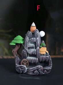 1pc Artificial Waterfall Incense Burner | Elegant Waterfall Incense Holder | For Air Purification | ABS Resin Craft | Home Decor | Tabletop Incense Burner, Kitchen, Dining Table (No Electric, No Incense Included) - Multicolor - View 13