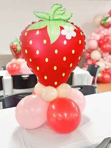 94 piezas Conjunto de arco de guirnalda de globos con diseño de fresa, incluye globos de aluminio con diseño de fresa, globos de látex rojos y rosas, para fiesta de cumpleaños con tema de fresa, baby shower, decoración de fiesta de fresa, lindo cumpleaños de bayas, fiesta con tema de frutas de verano, decoración del hogar, revelación de bebé, fiesta con tema de frutas - Multicolor - Ver 6