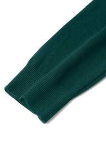 Men's Solid Color Crew Neck Long Sleeve Casual Loose Fit Lightweight Knit Sweater - Green - View 6