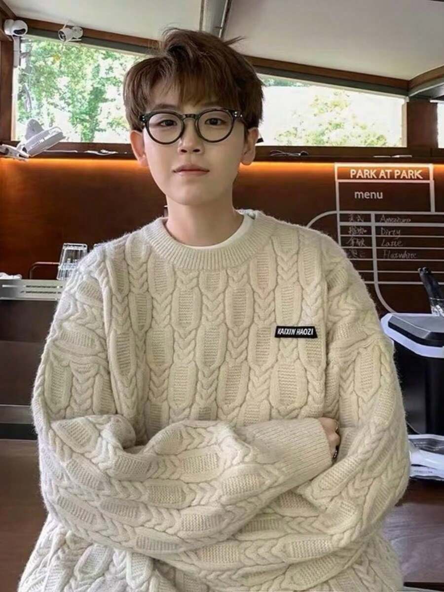 Men Sweaters - สีขาว - ดู 1